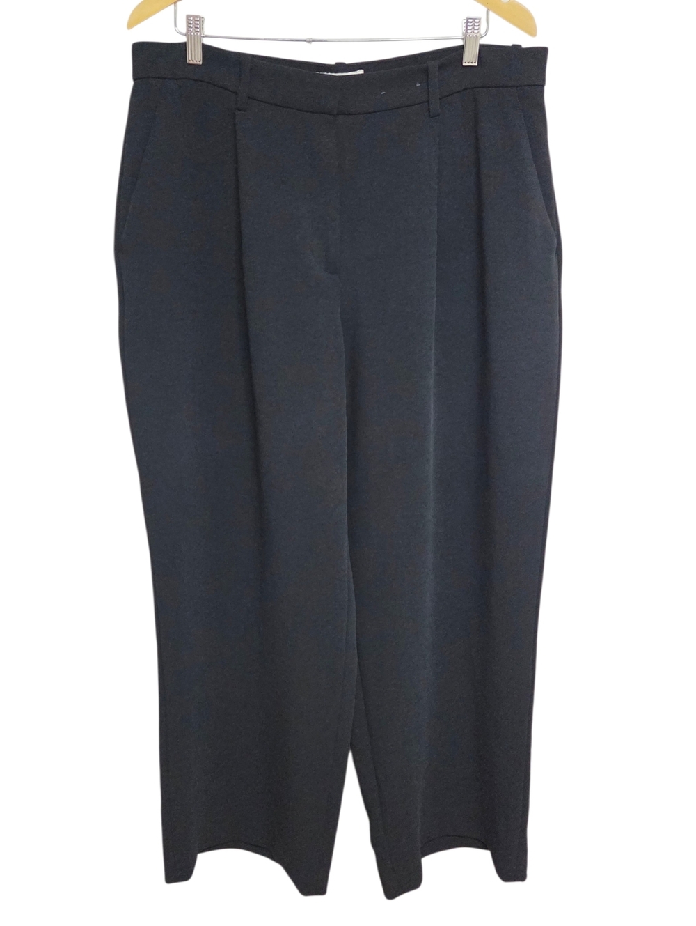 Abercrombie & Fitch Sloane Tailored High Rise Wide Leg Dress Pants Black 33 16 L - Picture 3 of 10